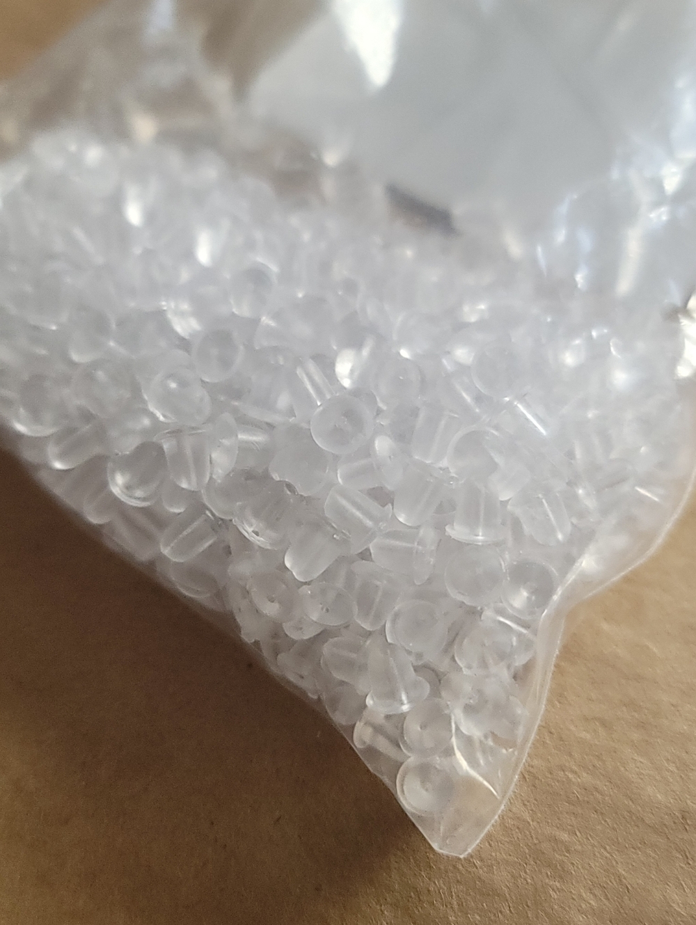 CLEAR Silicone Rubber Earring Backs, 30ct